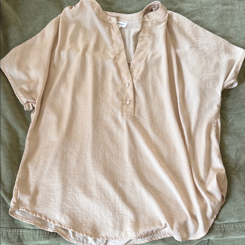 Blu Pepper Light Pink Button-Up Blouse